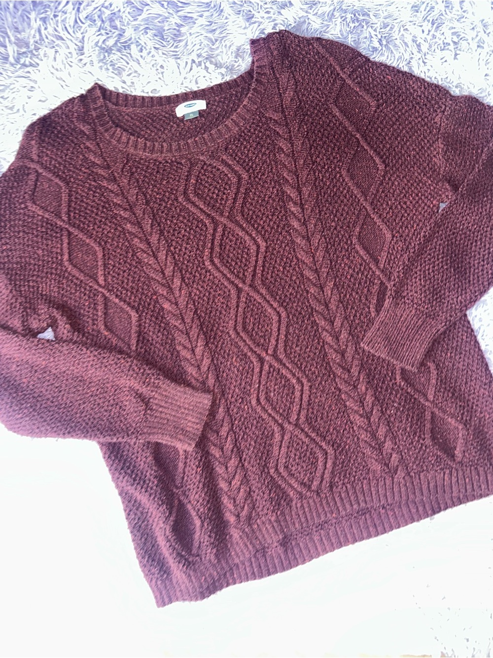 Old Navy Cable Knit Crewneck Sweater - Wine